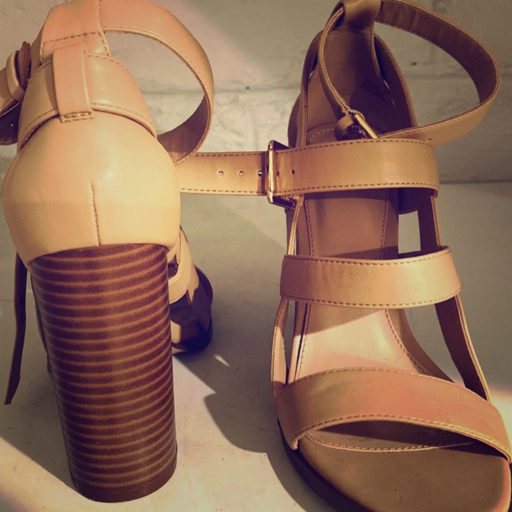 Beige Pair of Heels , Size 8 .